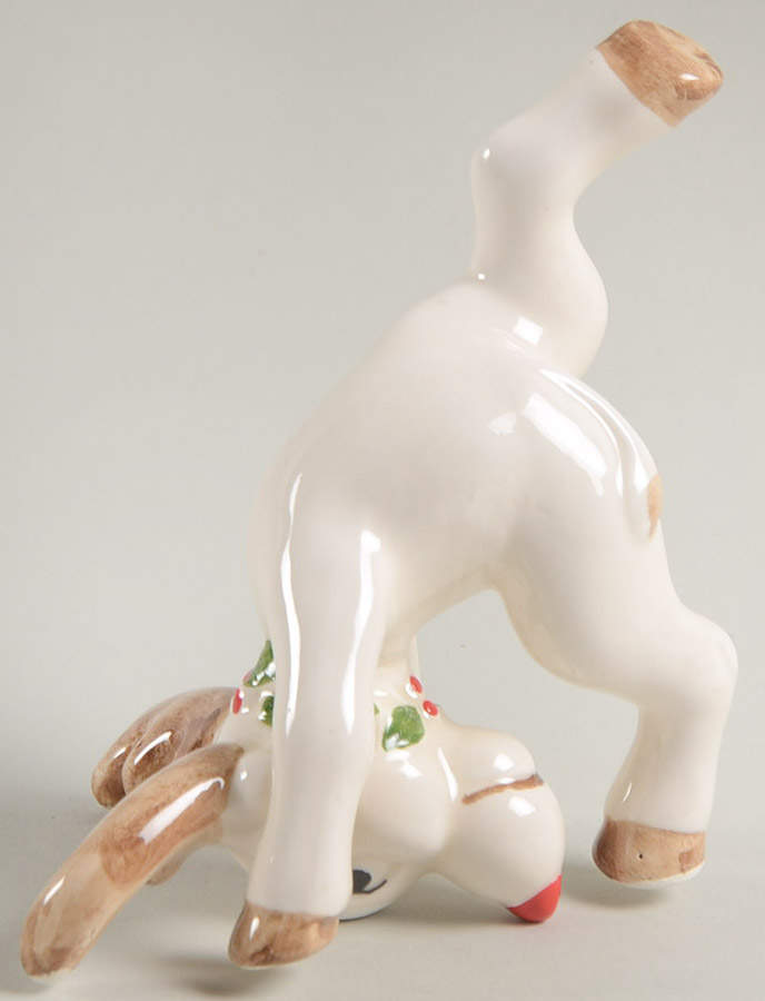 Rudolph On Head Tumbling Reindeer Figurine by Fitz & Floyd-1