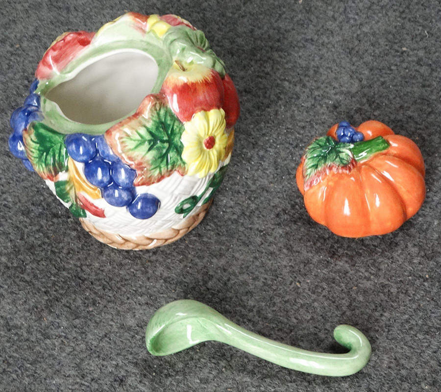 Golden Harvest All Ceramic Sugar Spoon by Fitz & Floyd-1