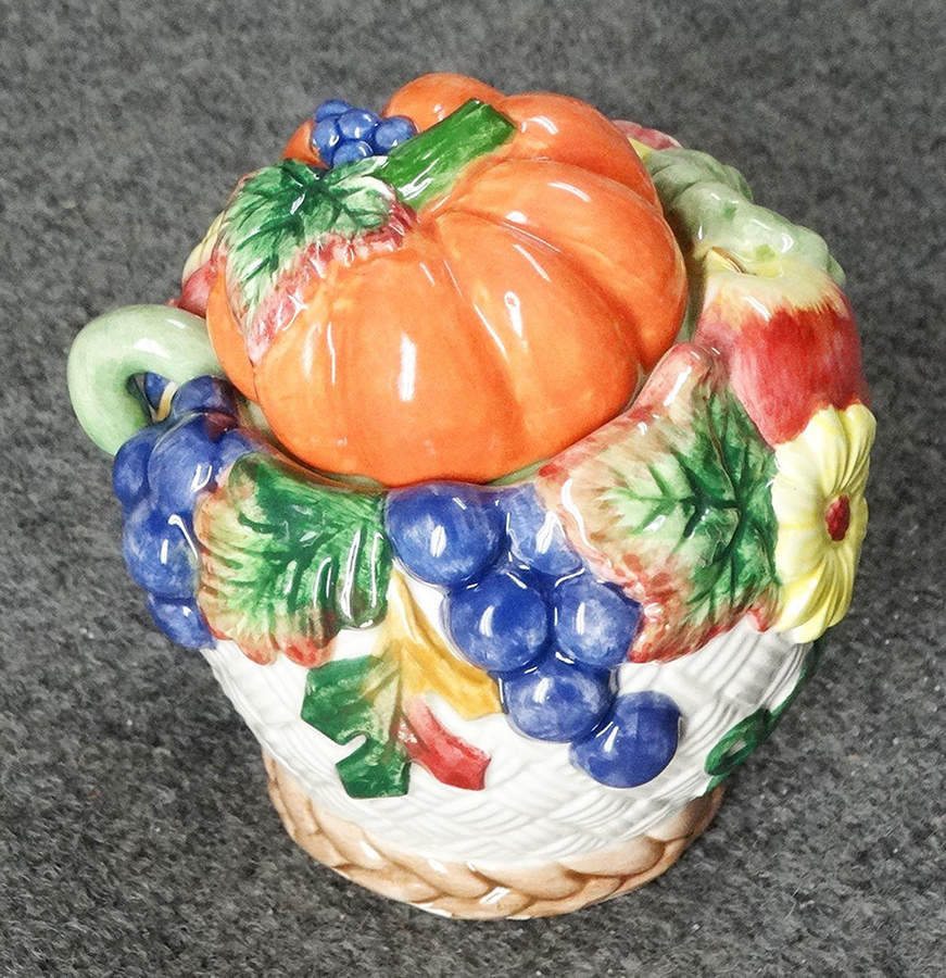 Golden Harvest Sugar Bowl & Lid W/Spoon by Fitz & Floyd-1
