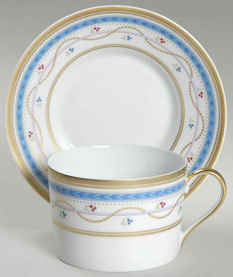 Luxembourg Blue Flat Cup & Saucer Set by Faberge-1