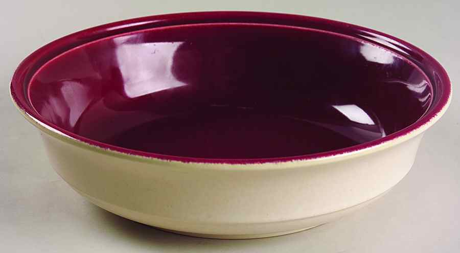 Montecito Oatmeal Maroon 8" Round Vegetable Bowl by Franciscan-1