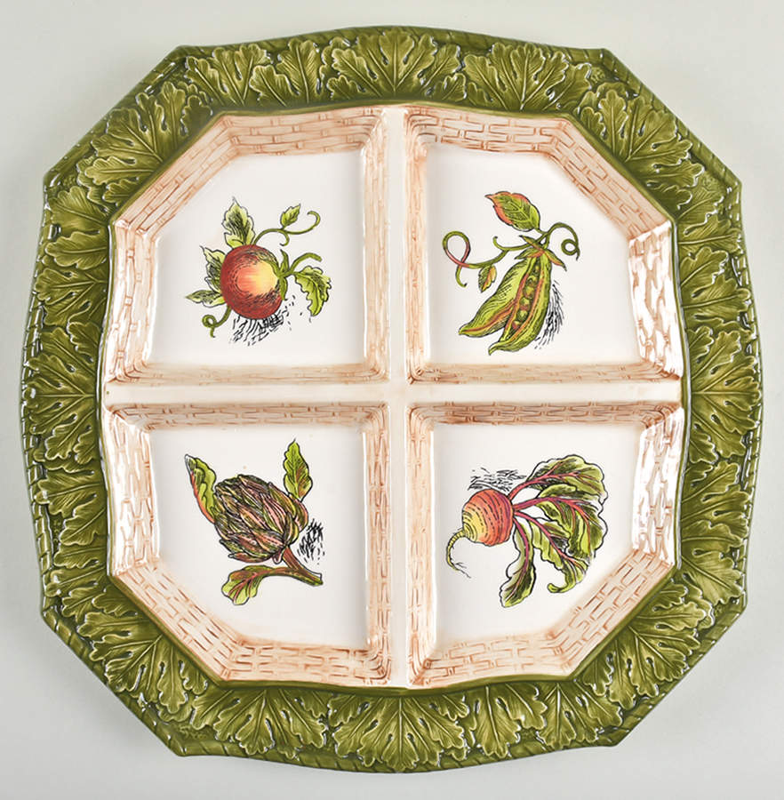 Vista Bella Divided 4-Part Square Platter by Fitz & Floyd-1