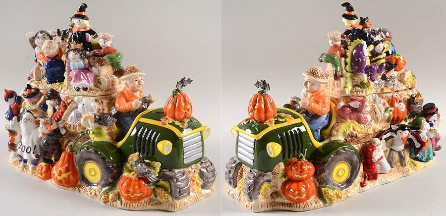 Halloween Hayride Figural Cookie Jar & Lid by Fitz & Floyd-1