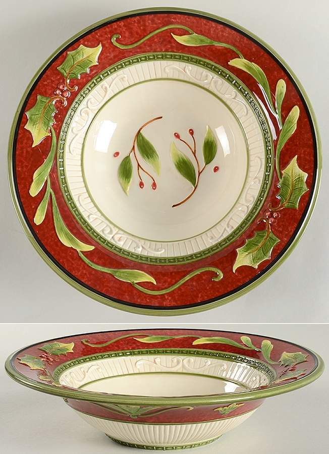St. Nick 12" Round Serving Bowl by Fitz & Floyd-1