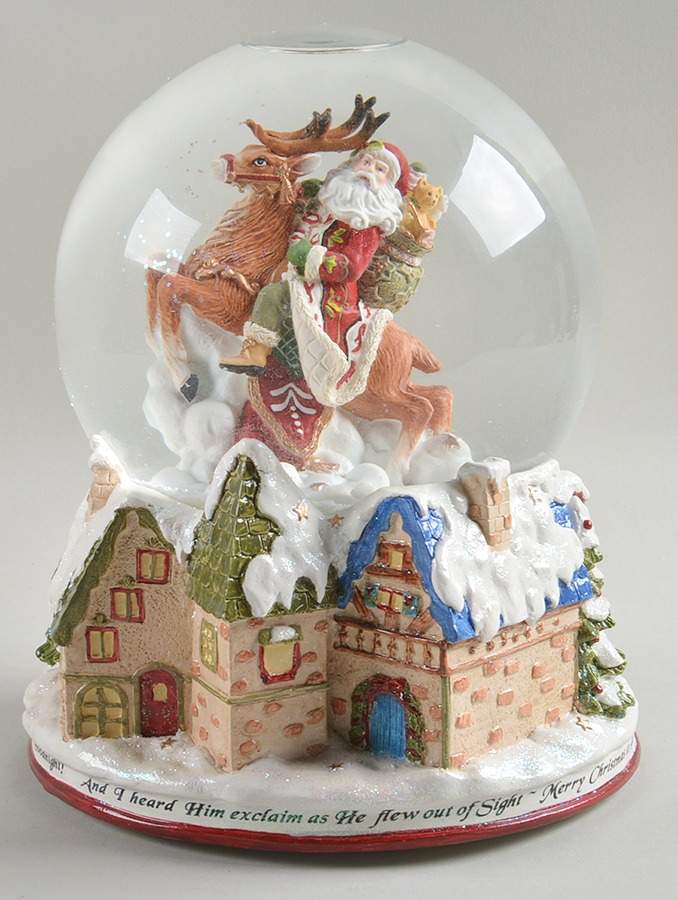 St. Nick Musical Water Globe by Fitz & Floyd-1