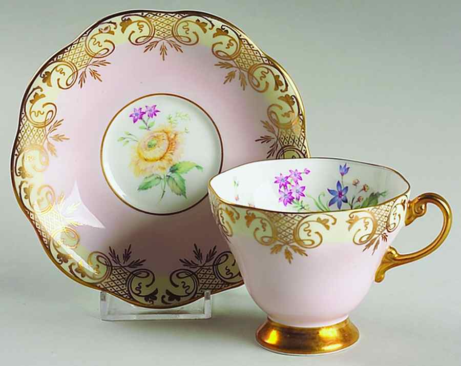4117 Footed Cup & Saucer Set by Foley-1