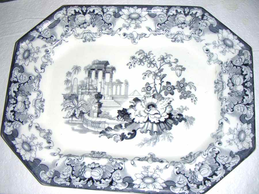 Cleopatra Blue 18" Octagonal Serving Platter by Francis Morley-1