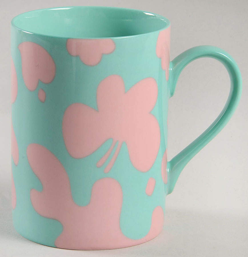 La Parisienne (Peach Coral on Turquoise) Mug by Fitz & Floyd-1