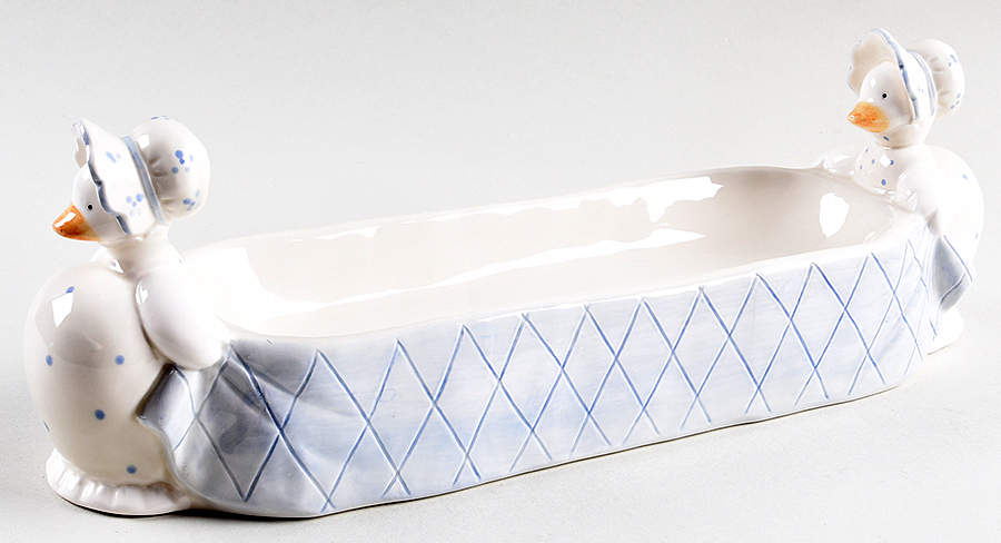 Betty Duck Cracker Server-Boat by Fitz & Floyd-1
