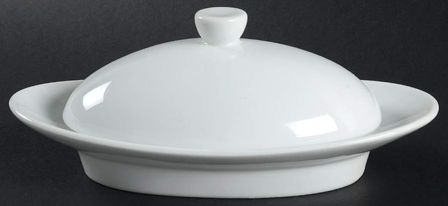 White Serveware 1/4 Lb Covered Butter by Food Network-1