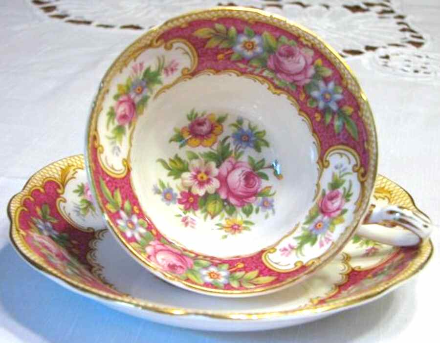3160 Footed Cup & Saucer Set by Foley-1