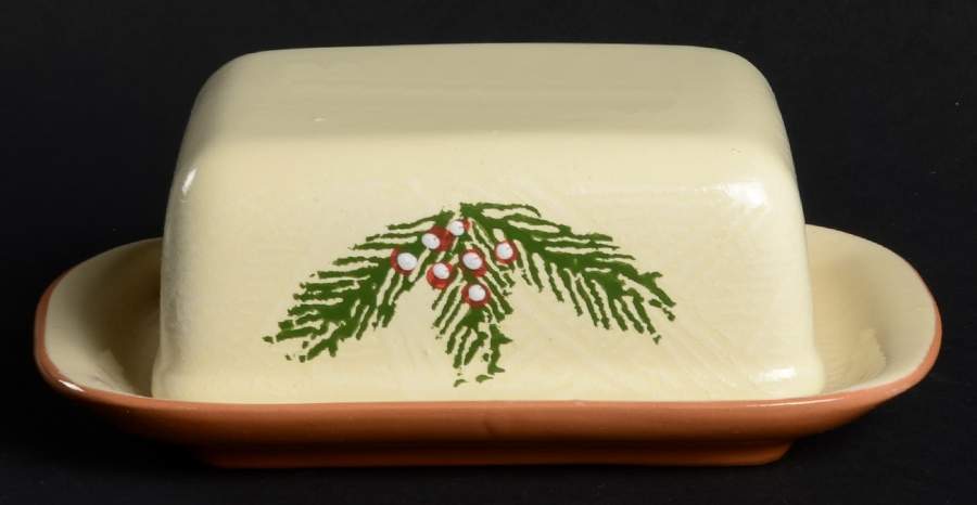 Christmas Pine Rectangular Covered Butter by Furio-1