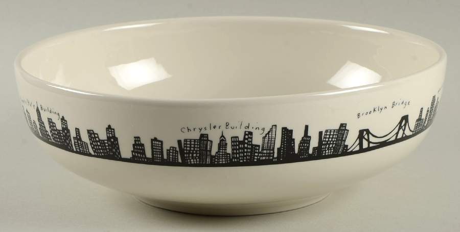 212 New York Skyline 9" Individual Pasta Bowl by Fishs Eddy-1