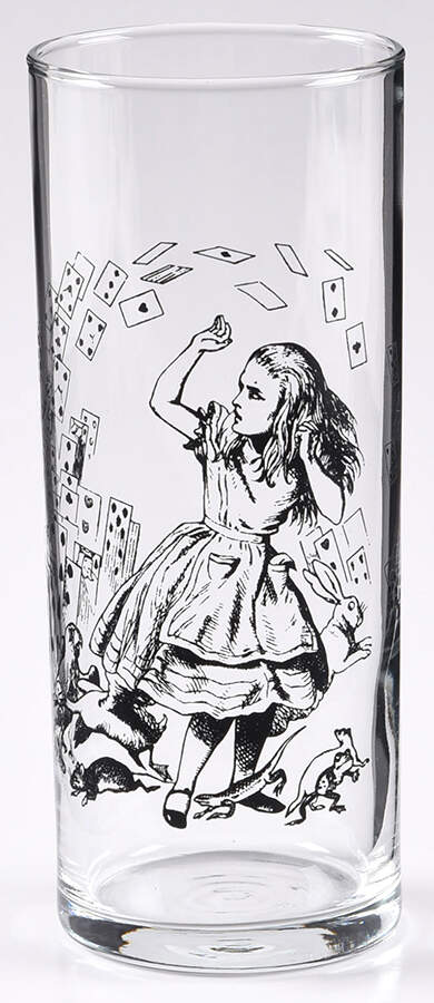 Alice in Wonderland Glassware Tall Tumbler by Fishs Eddy-1