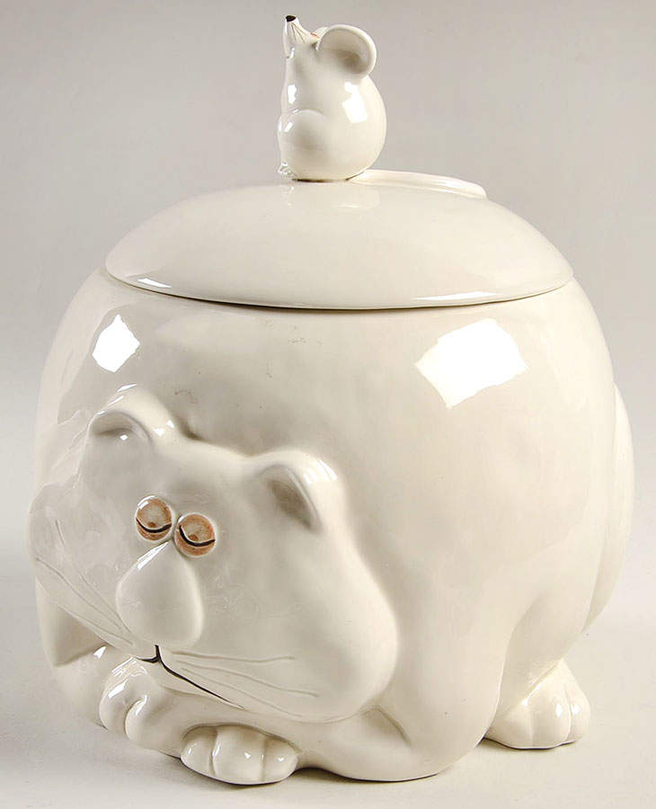 Fat Cat Cat Nap Figural Cookie Jar & Lid by Fitz & Floyd-1