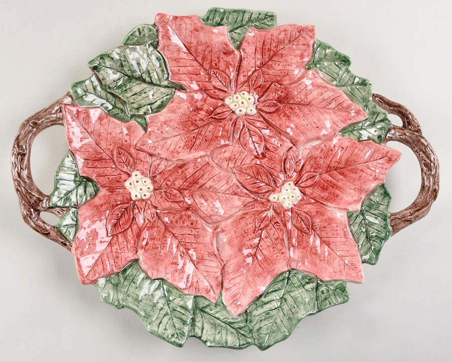 Poinsettia 14" Handled Tray by Fitz & Floyd-1