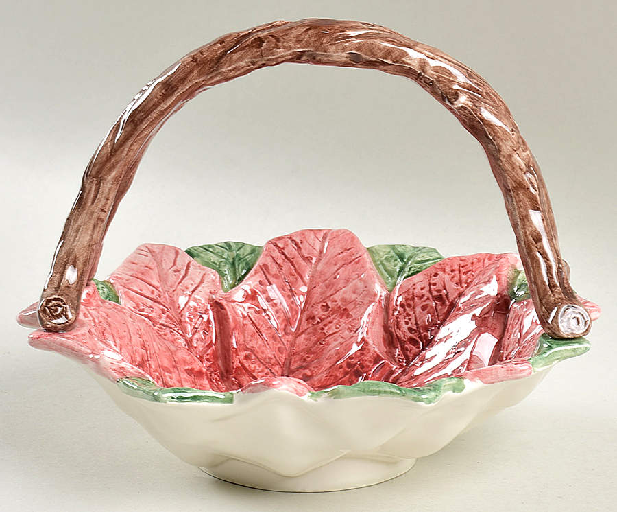 Poinsettia 6" Handled Basket by Fitz & Floyd-1