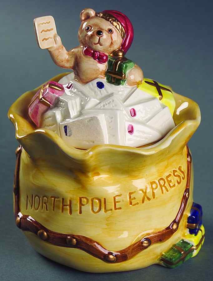Vintage Santa Figural Sugar Bowl & Lid by Fitz & Floyd-1