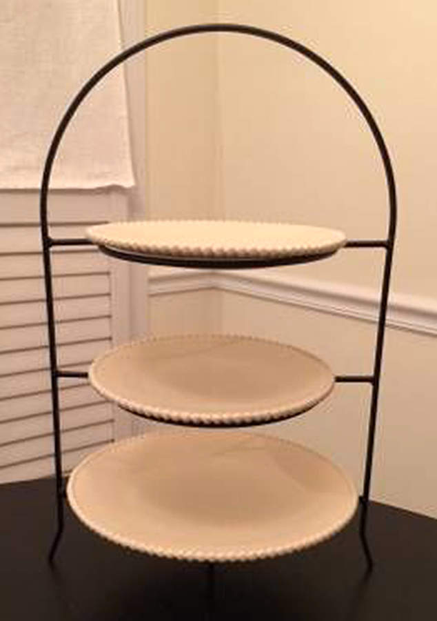 White Currant 3 Tier Metal Plate Holder by Food Network-1