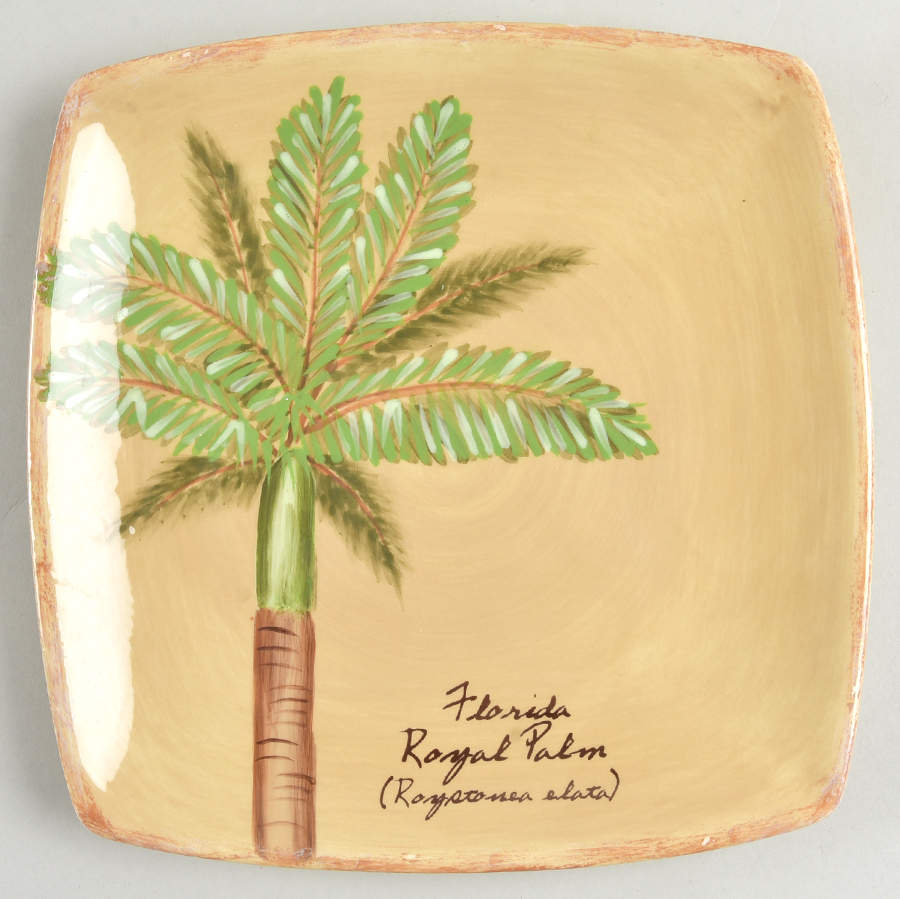 Palm Island Cream Square Salad Plate by Florida Marketplace-1