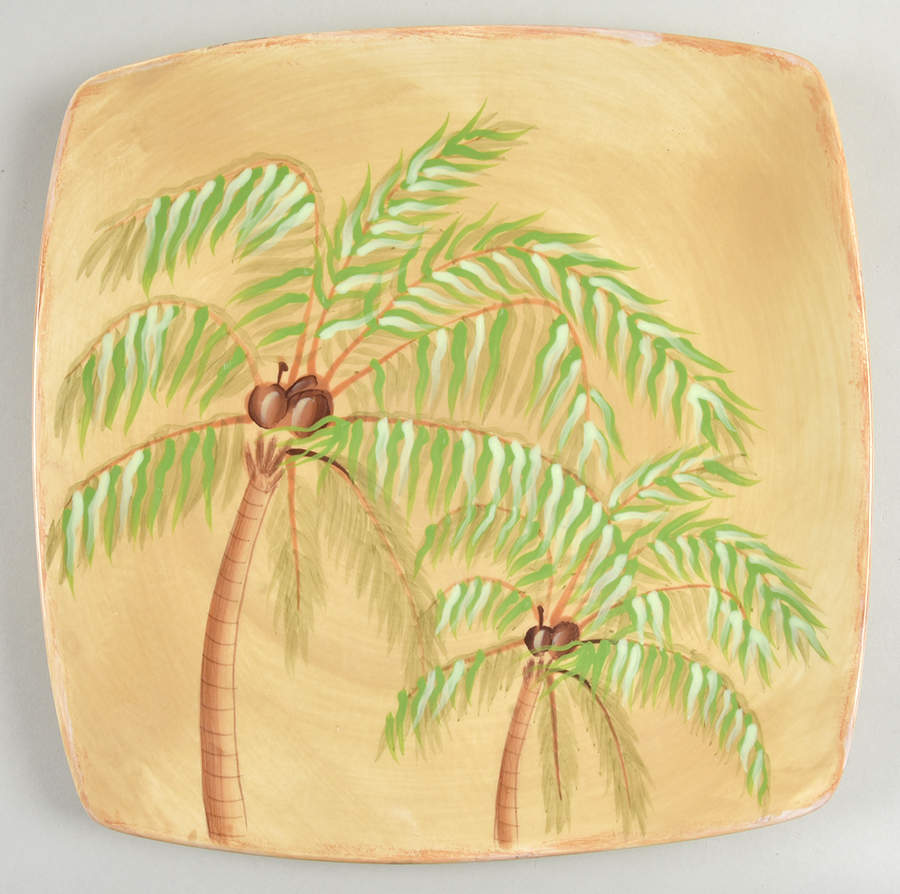 Palm Island Cream Square Dinner Plate by Florida Marketplace-1