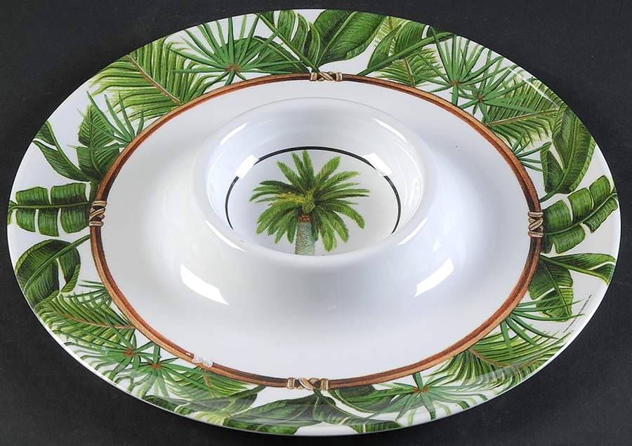 Palm Island 1 Piece Melamine Chip & Dip by Florida Marketplace-1
