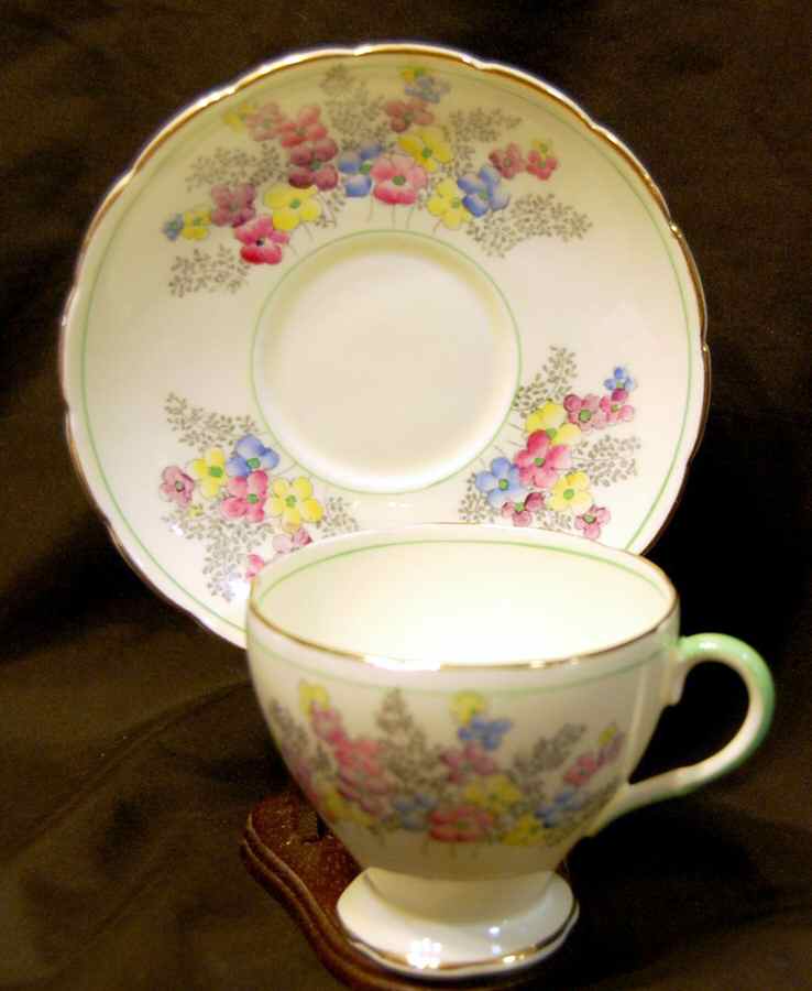 V1914 Footed Cup & Saucer Set by Foley-1