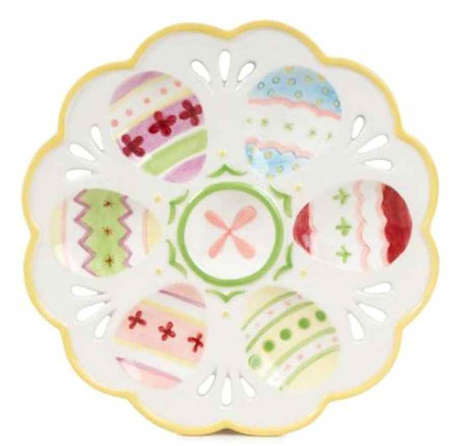 Baskets & Bows Deviled Egg Plate by Fitz and Floyd-1