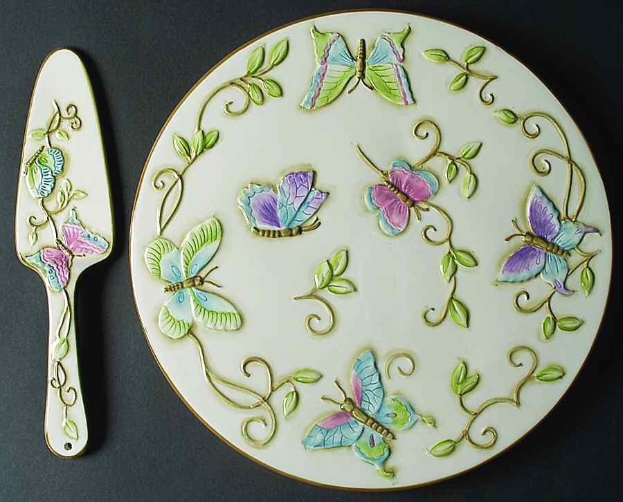 Primavera Cake Plate and Server (Boxed Set) by Franciscan-1