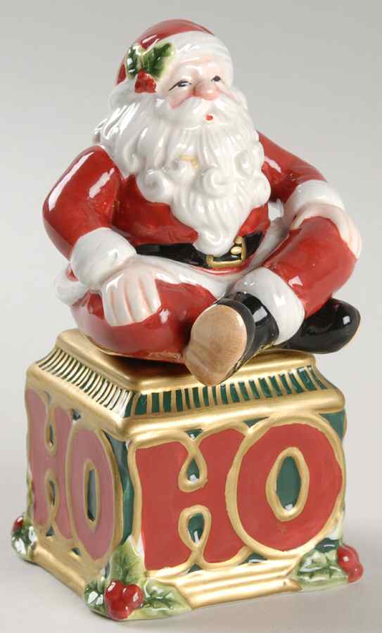 Ho Ho Ho Santa Figural Salt & Pepper Set by Fitz & Floyd-1