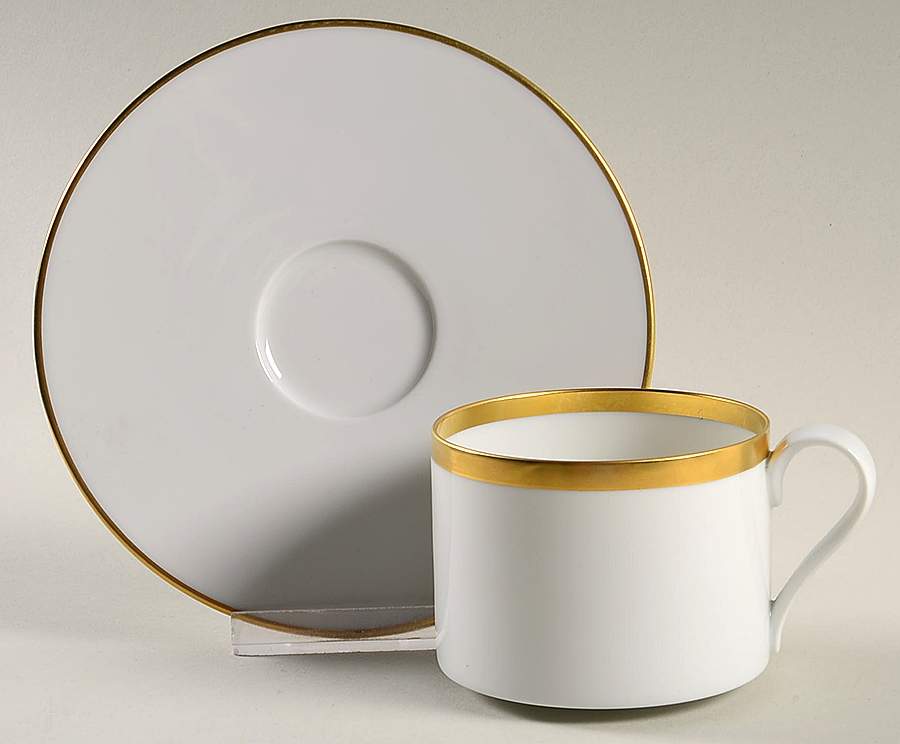 Treasure Gold Flat Cup & Saucer Set by Furstenberg-1