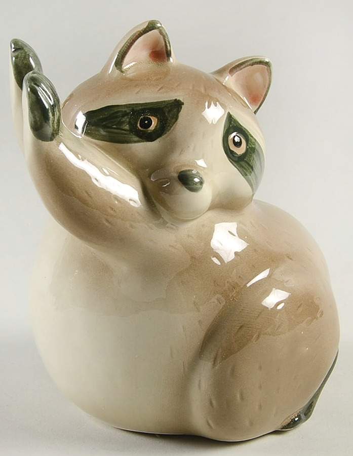 Raccoons Single China Bookend by Fitz & Floyd-1