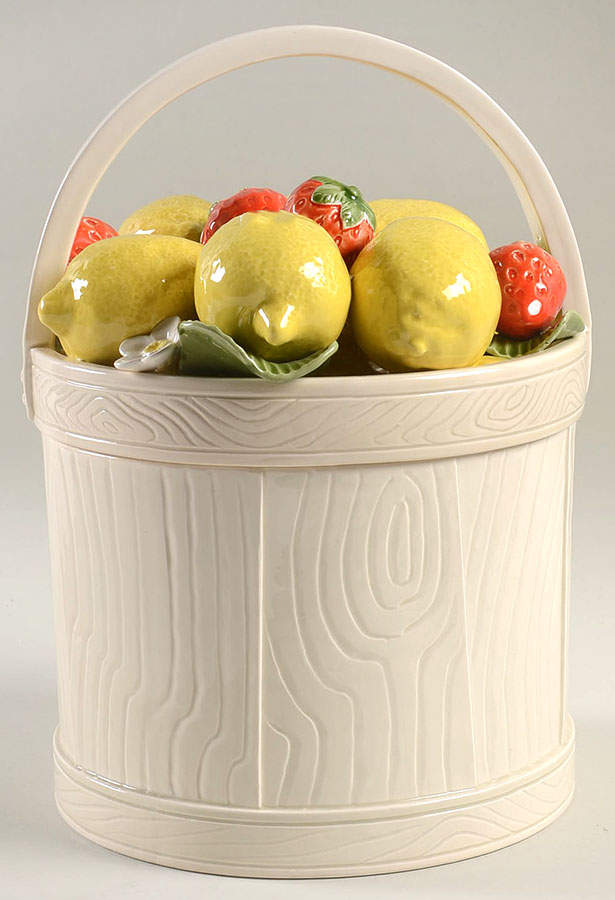 Lemon Strawberry Large Canister & Lid by Fitz & Floyd-1