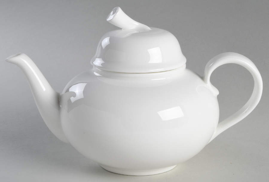 Nevaeh White (Bone) Teapot & Lid by Fitz & Floyd-1