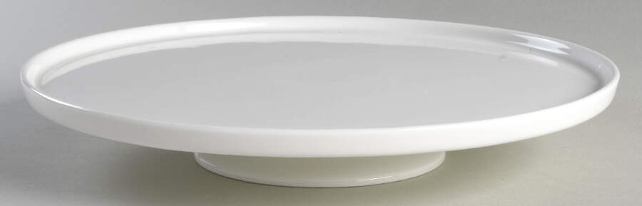 Nevaeh White (Bone) Footed Cake Plate by Fitz & Floyd-1