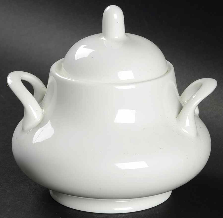 Nevaeh White (Bone) Sugar Bowl & Lid by Fitz & Floyd-1