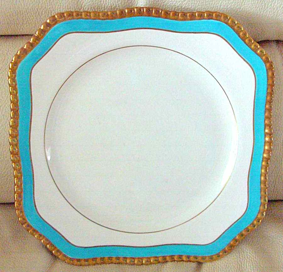 6092 Light Blue Square Salad Plate by Fondeville-1
