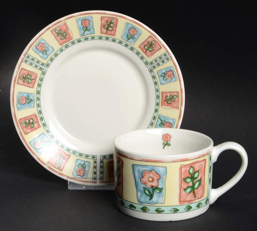 Window Box Flat Cup & Saucer Set by Farberware-1