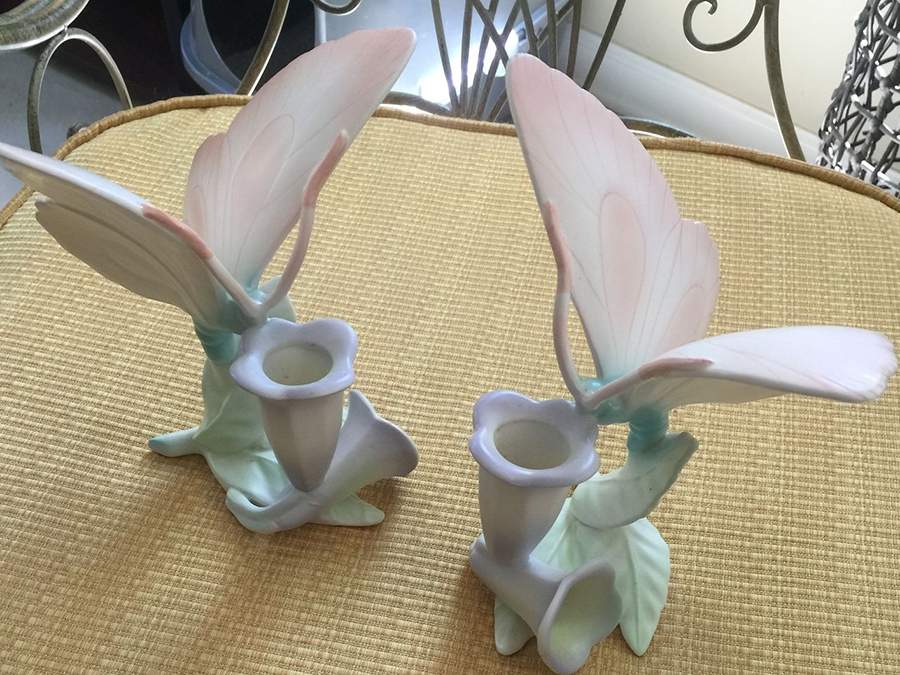 Butterflies Single Light Candlestick by Fitz & Floyd-1