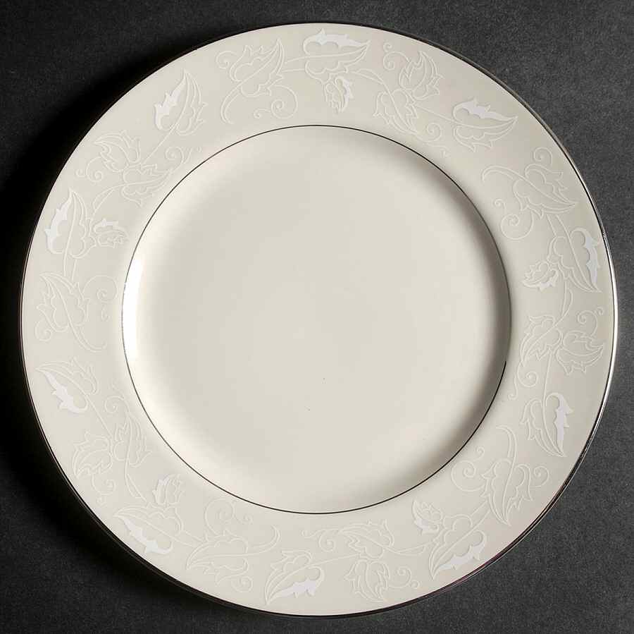 Leaflace Cream Salad Plate by Flintridge-1