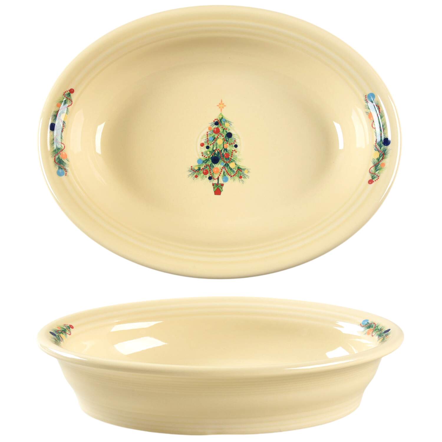 Fiesta Christmas Tree 10" Oval Vegetable Bowl by Fiesta Tableware Company-1