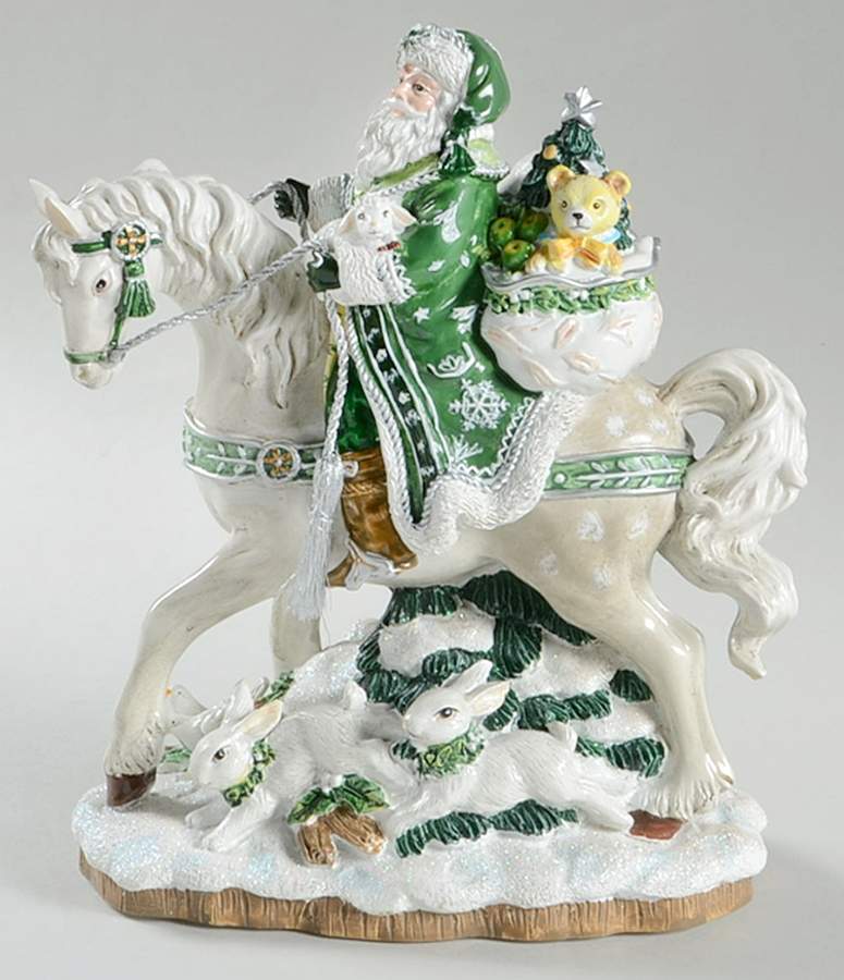 Winter Garden Santa Musical Figurine by Fitz & Floyd-1