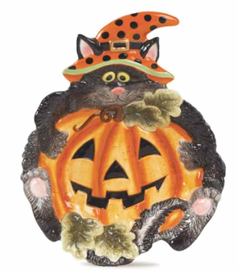 Scaredy Cat Figural Candy Bowl by Fitz and Floyd-1