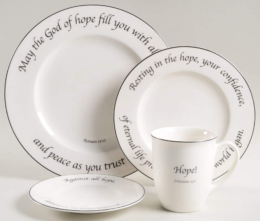 Hope Collection 4 Piece Place Setting by Feed on the Word-1