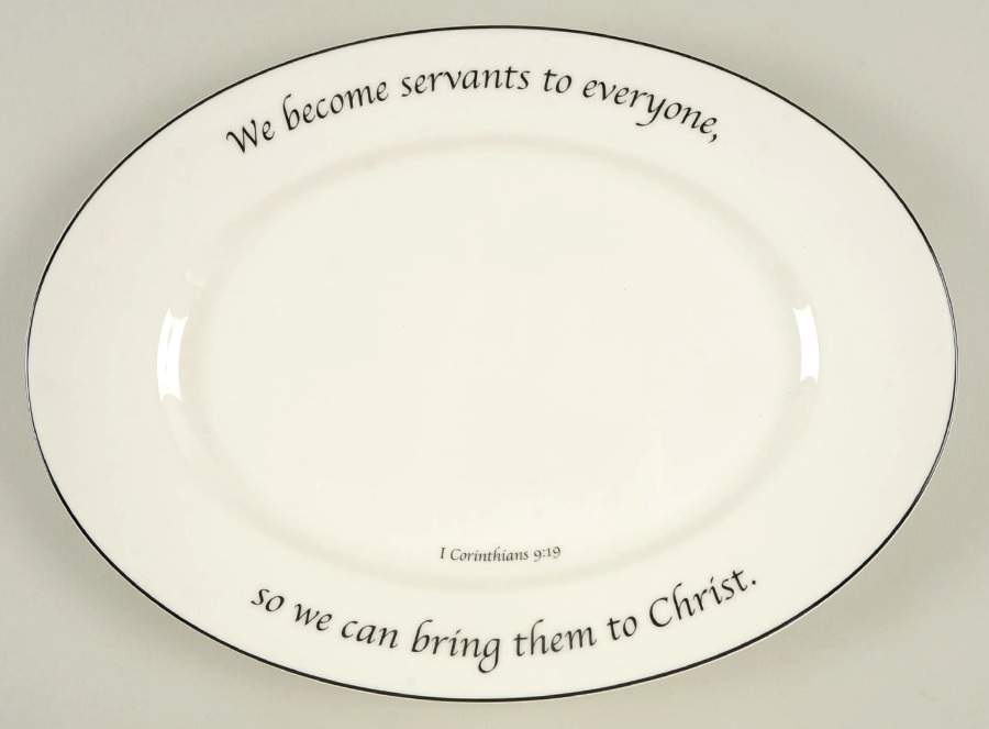 Serveware 14" Oval Serving Platter by Feed on the Word-1
