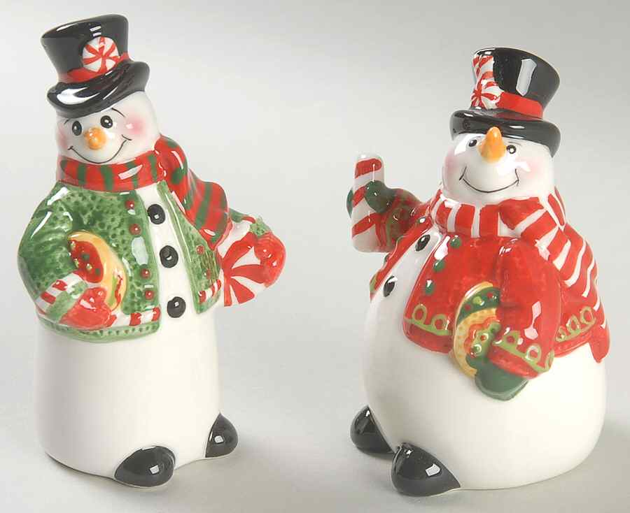 Sugar Coated Christmas Figural Salt & Pepper Set by Fitz & Floyd-1