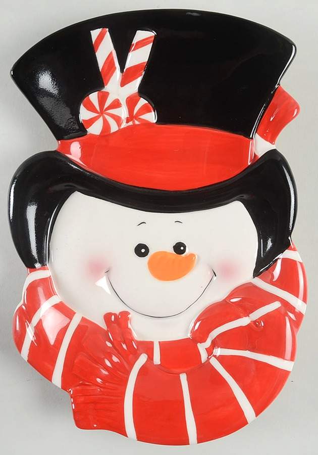 Sugar Coated Christmas Figural Canape Plate by Fitz & Floyd-1