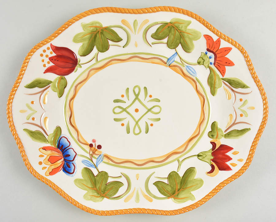 Garden Medley 15" Oval Serving Platter by Fitz & Floyd-1