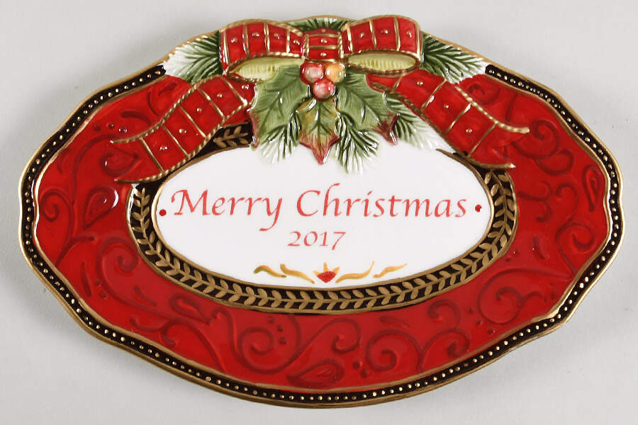 Damask Holiday 2017 Annual Sentiment Tray by Fitz and Floyd-1