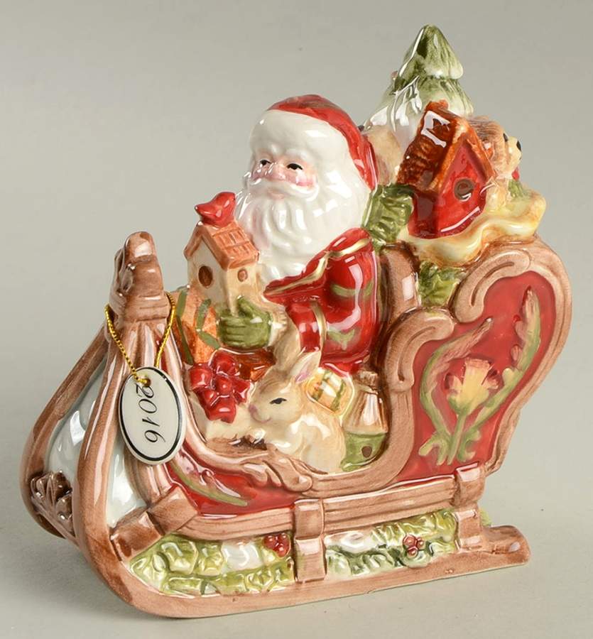 Damask Holiday 2016 Bell Ornament by Fitz and Floyd-1
